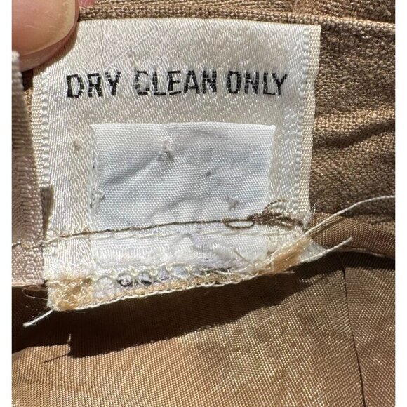 Liz Claiborne Petite Vintage Silk Womens Tan Side Button Lined Pencil Skirt 6P - Picture 9 of 9